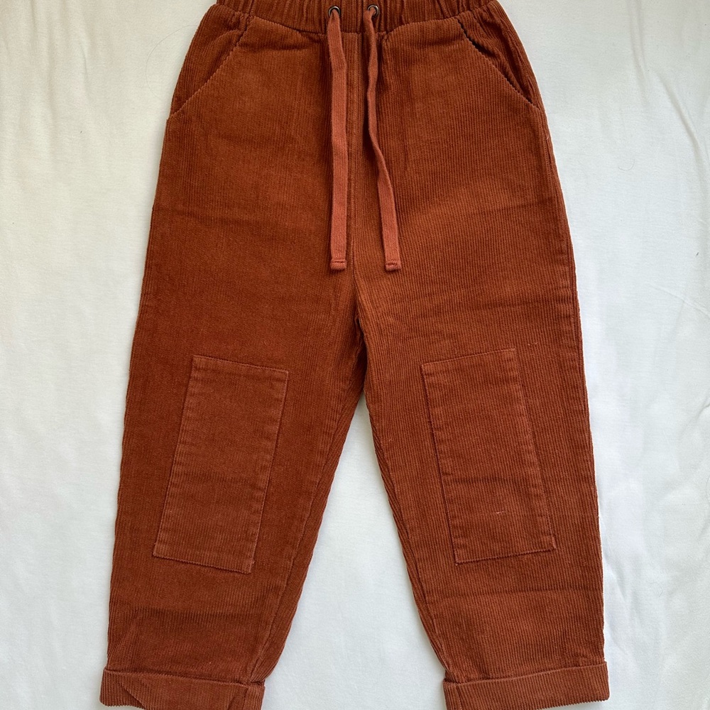 Rust Corduroy Jogger Pants